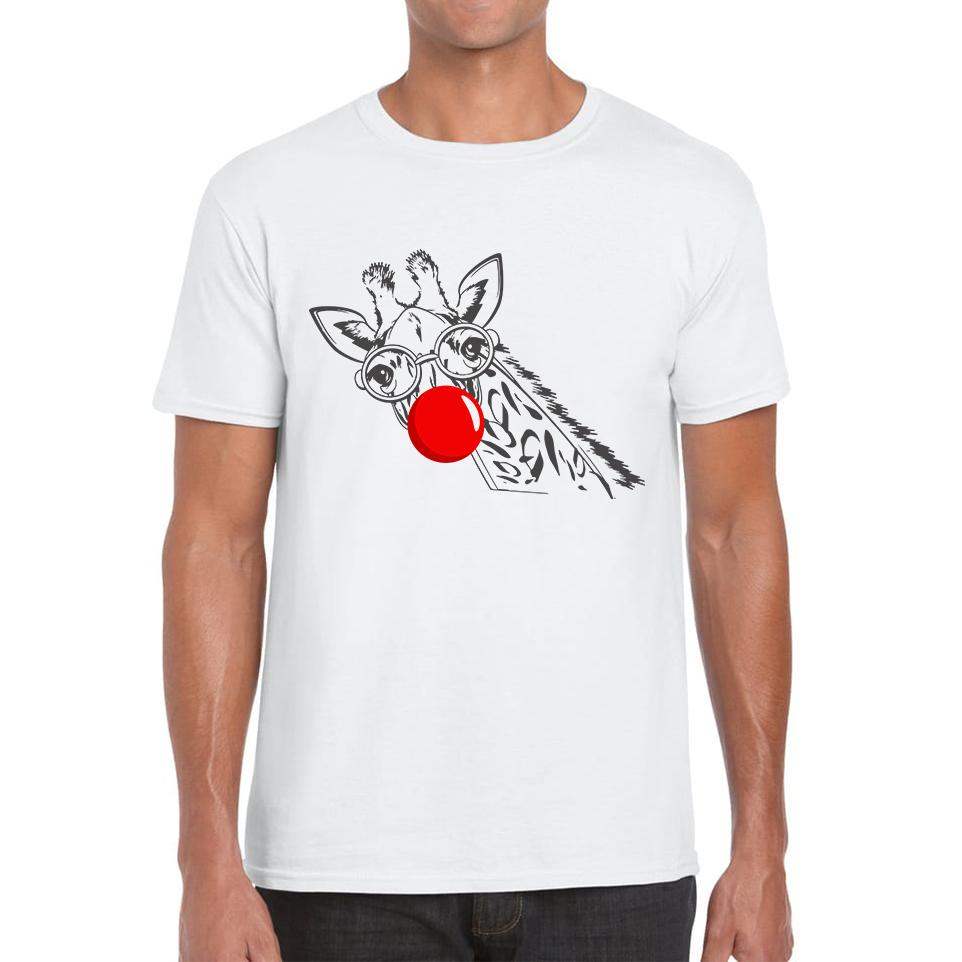 Giraffe Red Nose Day Unisex Mens T Shirt Womens Tops Tees S
