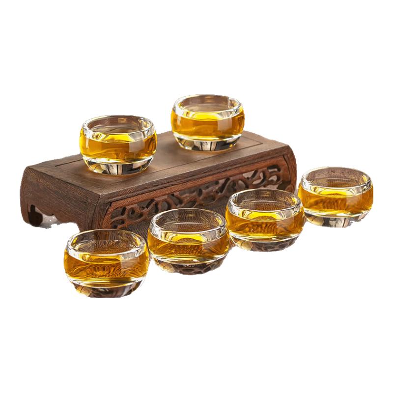 Genasi Heat-Resistant Crystal Glass Gongfu Teacup Set (6 Pcs)