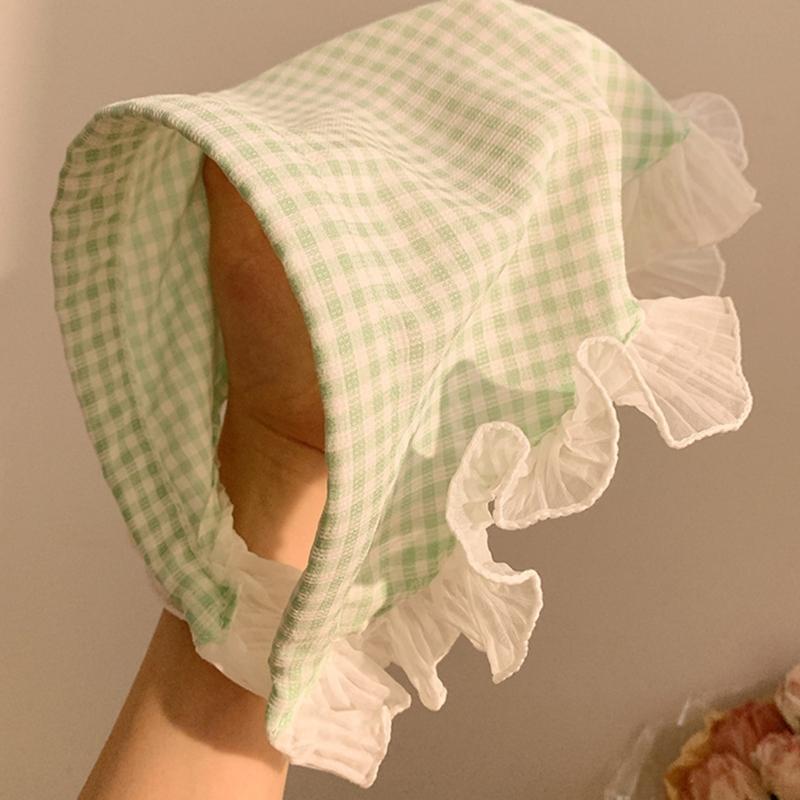 Haar-Schal Stirnbänder im französischen Stil Dreieckiges Kopftuch Haarband Karierte Bandanas Stirnbänder Süßes Haarschmuck