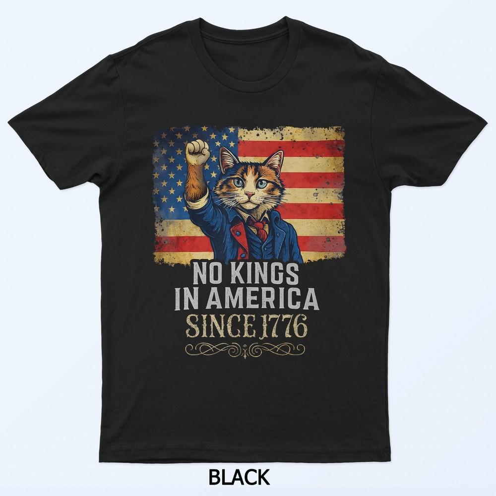 

No Kings 1776 Revolutionary War Cat T-Shirt 3XL