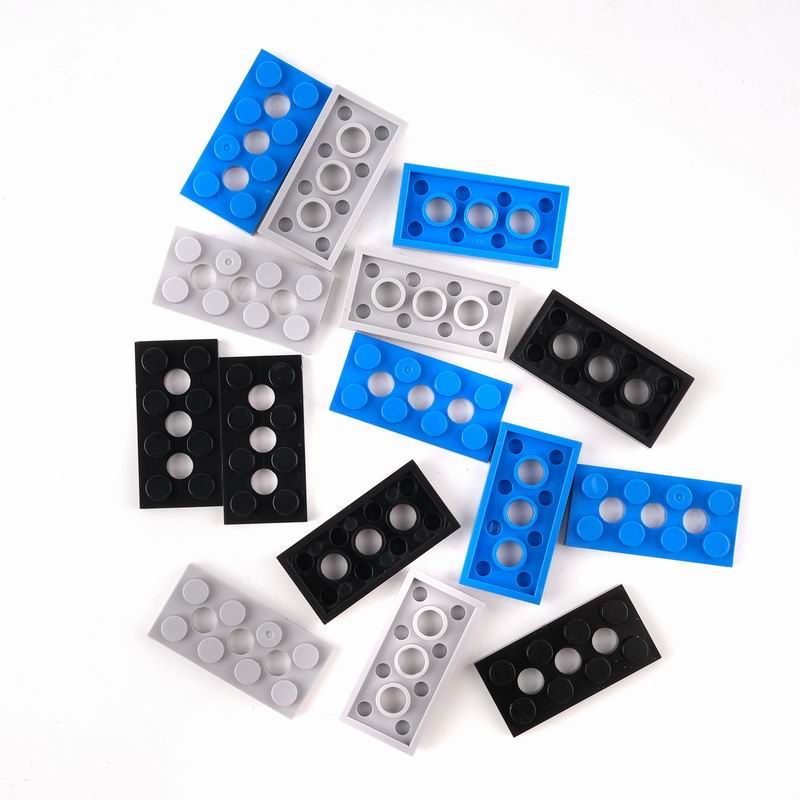 3709 2x4 Plate 3 Holes Reinforced DIY Building Blocks Accessories Hole Bricks Suitable For All Brands Small Particles Toy