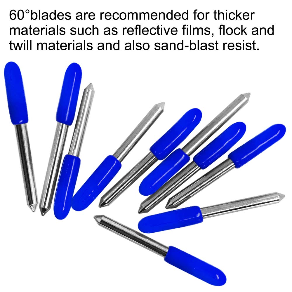 30-Piece Finegood Vinyl Cutter Plotter Cutting Blade Set (304560 Degrees) for Roland and Most Plotters. Includes Blade Holder Base.