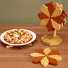 Wooden Countertop Protectors for Hot Pots Dishes Use Heat Resistant Kitchen Trivet with Base Dining Table Accessories