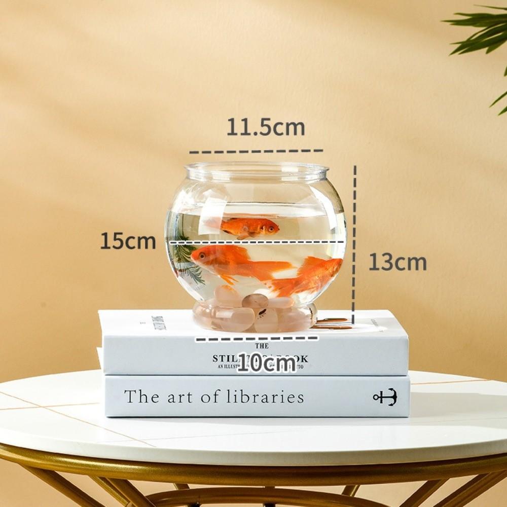 New Transparent Fish Tank Plastic Round Aquarium Unbreakable Lightweight Goldfish Tank Home Decor