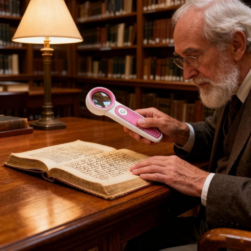 Portable LED Magnifying Glass Build In USB Charging Function 6 Bright Light Rechargeable Magnifier for Detailed Work