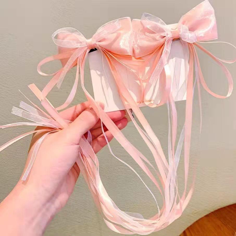 Gradient Silk Yarn Bow Butterfly Hairpin for Kids – Fairytale Style