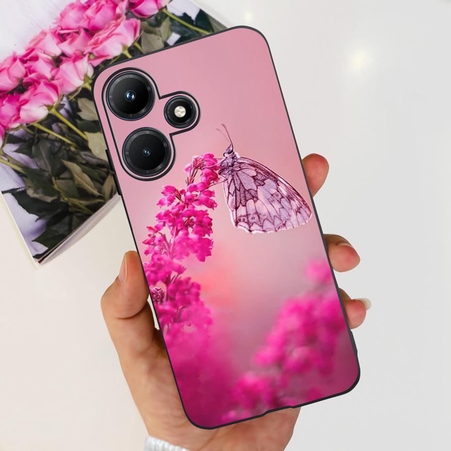 For Infinix Hot 30i 30 Play NFC Phone Case Beautiful Butterfly Flower Painted Soft Silicon Cases For Infinix Hot30 30Play Hot30i