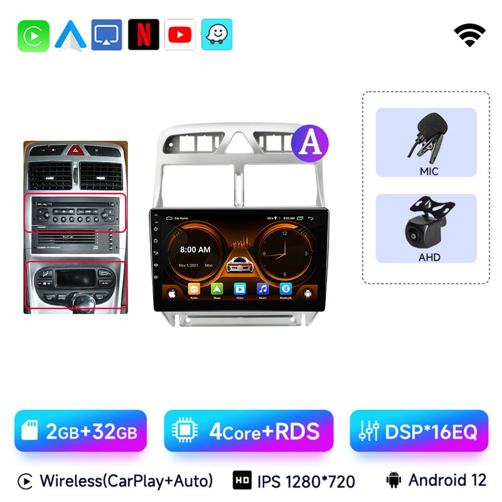 JIUYIN 9 Inch Car Radio For Peugeot 307 307CC 307SW 2002 - 2013 Wireless CarPlay Android Auto Car Intelligent No 2 Din 2din DVD