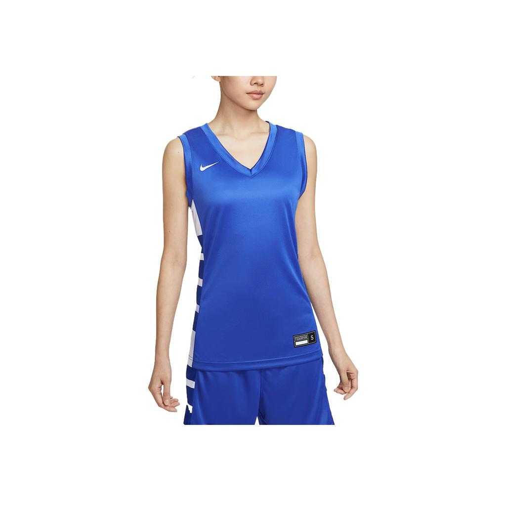 Nike Dri-Fit Elite Power Fashion Versatile Comfortable Solid Color Basketball Jersey Women Tops Blue IM9814-449