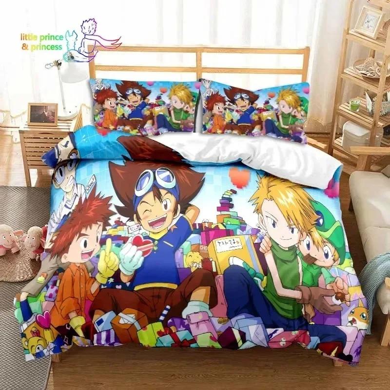 Digimon Anime Bed Linen Collection Single Size Size Single Size Full Queen Size King Size Size Bed Collection Adult Kid Bedroom Adventure Monster