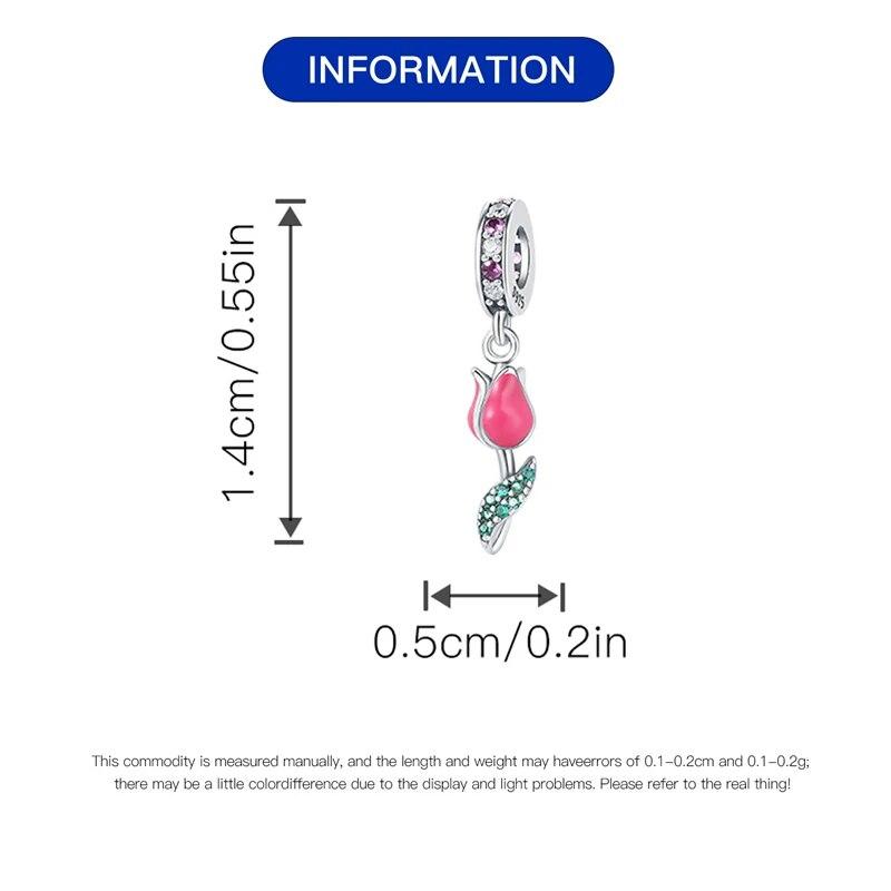 Authentic Copper Metal Metal Plants Flowers Tulip Charm Bead Component Bead Components Compatible With Authentic Original High Quality Fine Pendant