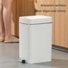 Two-Way Sliding Pedal Trash Can: Large Capacity, Light Luxury Design for Kitchen & Living Room