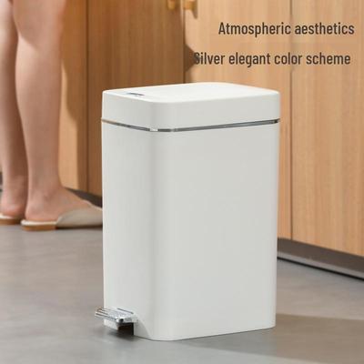 Zwei-Wege-Schiebe-Pedal-Mülleimer: Große Kapazität, Lichtluxus-Design für Küche & Wohnzimmer