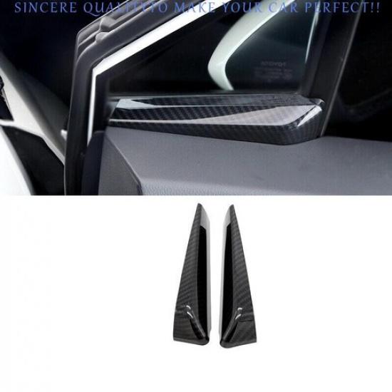 For Toyota CHR CH-R 2018-2022 ABS Carbon Fiber A Pillar Front Triangle Cover 2pc