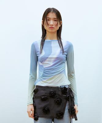 13MONTH Asymmetric Lutched Top (Blue)