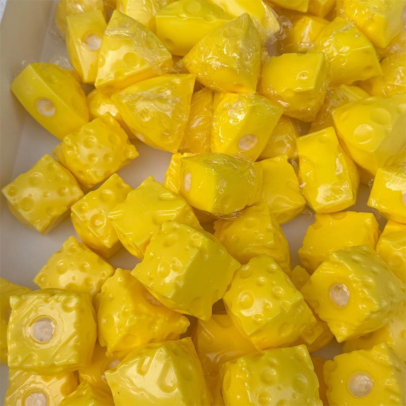 Crunchy Squishy Cheese Stress Ball Crispy Sound Squeeze Toy Round Blocks Filled Fidget Toy Asmr Sensory Stress Relief Toy Gifts
