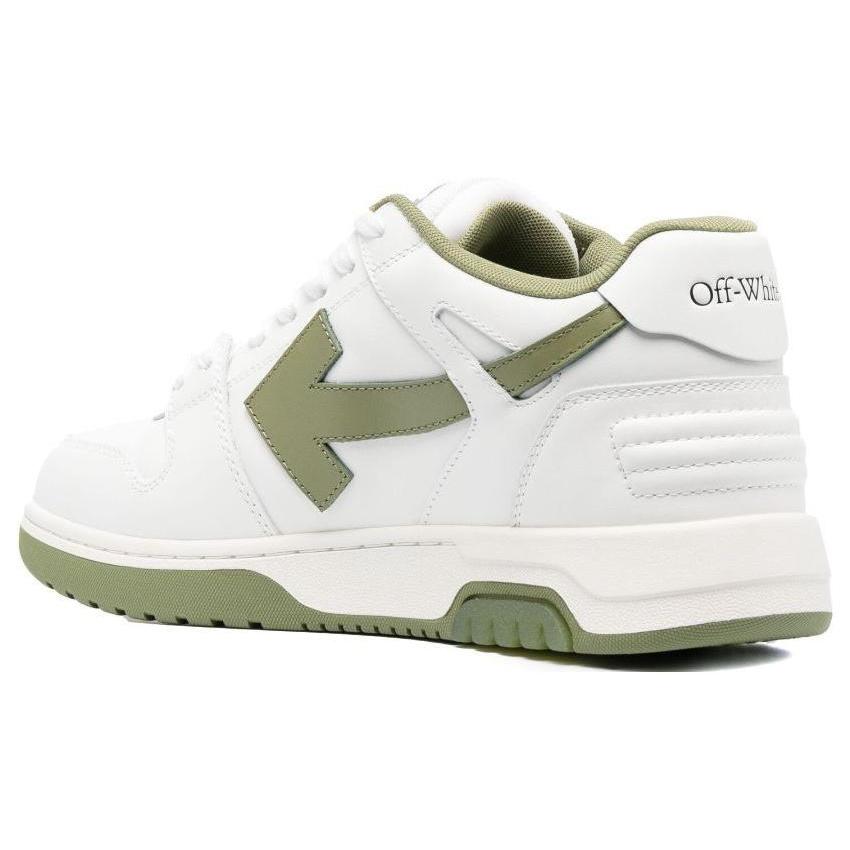 Off-White Out Of Office Leather Sneakers 'White Olive Green' Men's OMIA189F23LEA0020153