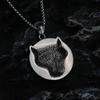 Golden Wolf Head Odin Rune Pendant for Men's Street Personality Stainless Steel Pendant Necklace Jewelry