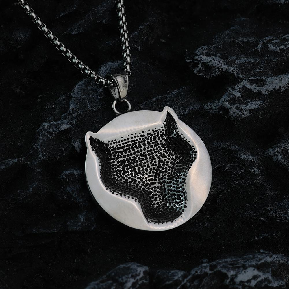 Golden Wolf Head Odin Rune Pendant for Men's Street Personality Stainless Steel Pendant Necklace Jewelry