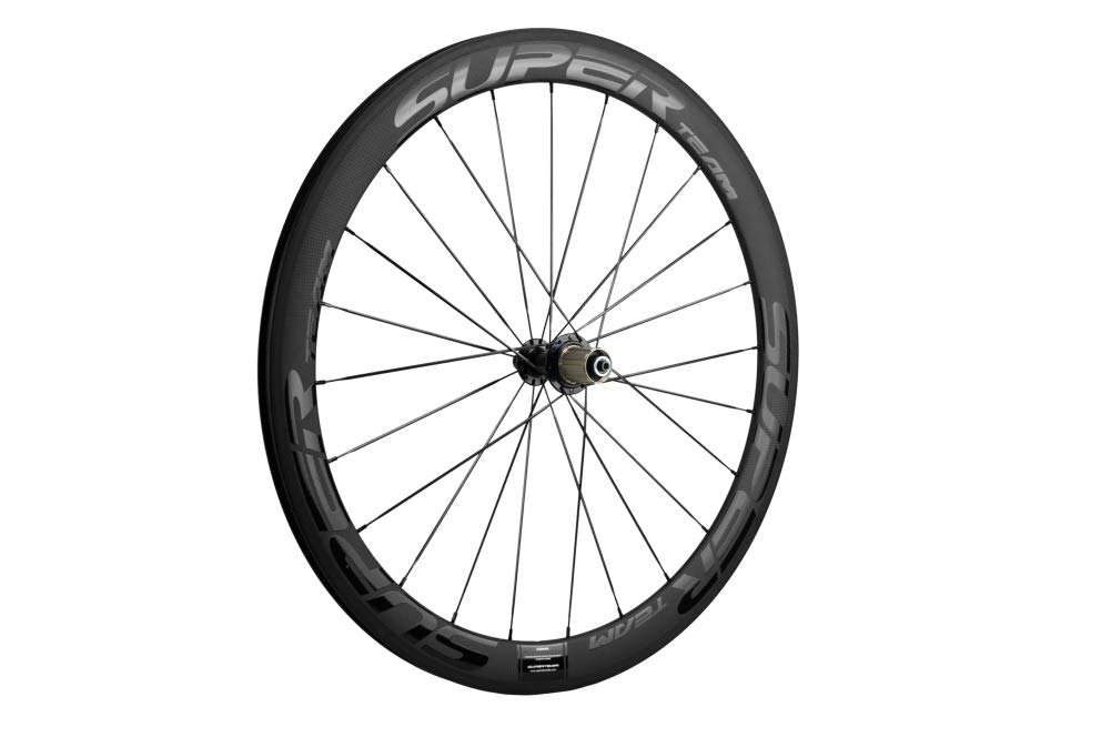 Superteam Carbon Laufräder 50mm Drahtreifen 700c Fahrradlaufräder (Helles Schwarz) - 1 Paar