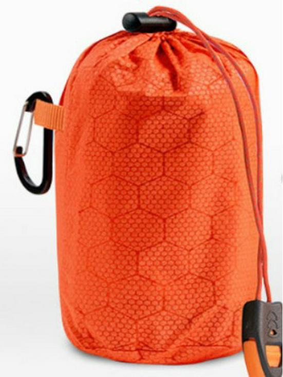 Orange Insulated Multi-functional Survival Sleeping Bag: Thick, Warm, and Outdoor-Ready First Aid Essential