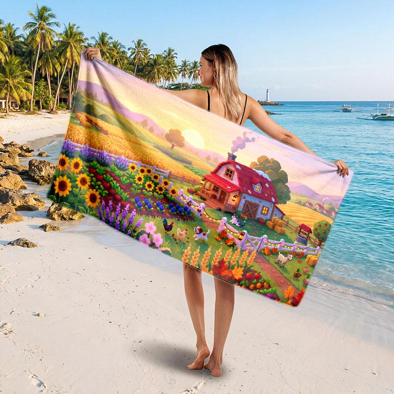 Large Beach TowelStardew Valley Soft Absorbent Towel Beach Bath Home Use