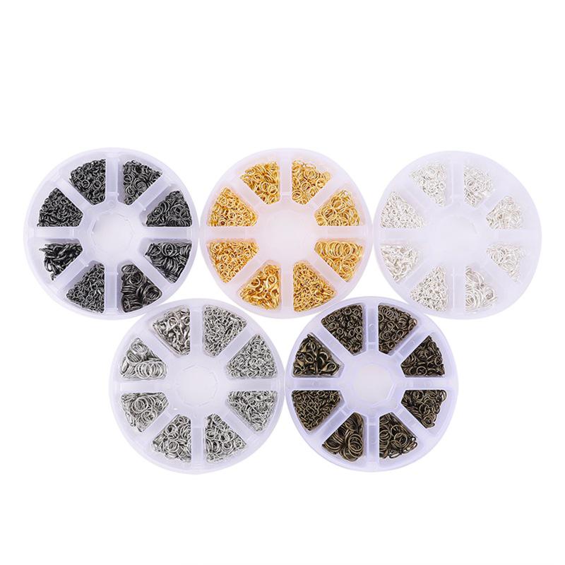 Cross-Border DIY Jewelry Kit: 8-Compartment Box Set with Lobster Clasp, Bracelet & Necklace Components