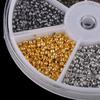 Boxed 1500pcs 6 Colors Large Hole Copper Spacer Loose Beads Jewelry Making Findings Kit 2.5mm