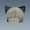 2000s Ripped Baseball Hat Breathable Adjustable Punk 3D Cats Ear Dancing Hat For Women Everyday and Music Festival Wear