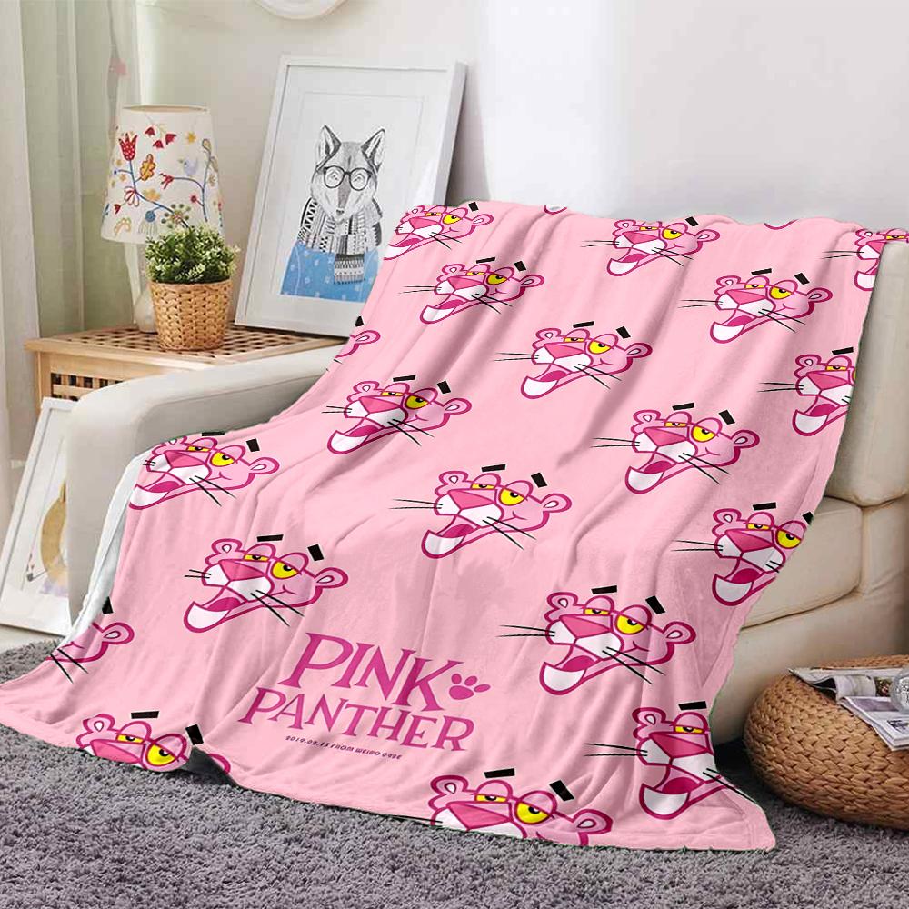 1Pc Pink Panther Blanket Soft Throw Blanket For Home Bedroom Bed Sofa Travel Office Solid Christmas Blanket