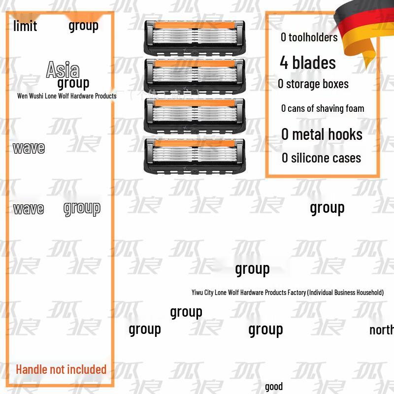 Мужская пятислойная ручная бритва с оранжево-черной головкой и держателем - Новая модель для лица и бороды