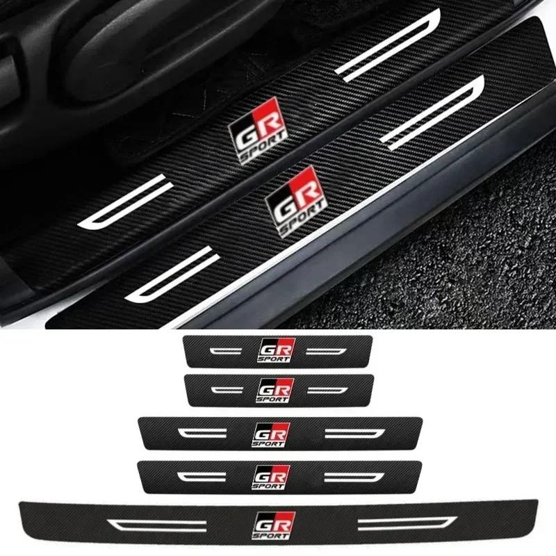 5 Pezzi per Toyota GR Sport Gazoo Racing Corolla Prius CVBTU7 Camry Yaris Hilux Adesivo Protezione Battitacco Auto Decalcomanie Paraurti Posteriore