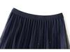 Women's Starry Sky Pleated Mesh Skirt - Stylish Autumn/Winter 2025
