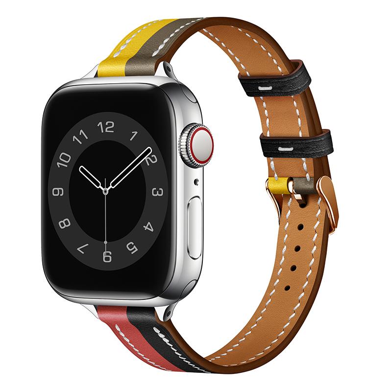 

Slim Genuine Leather Strap for Apple Watch Band Series 10 46mm 41mm 38mm 40mm Wrist Bracelet IWatch SE 7 6 5 4 3 40mm/41mm 38 40 41mm