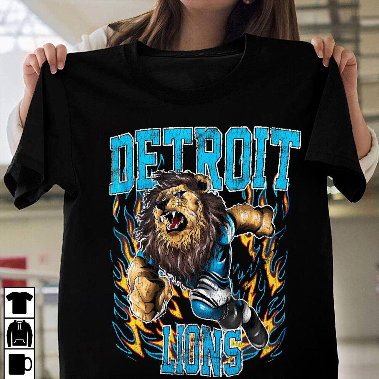 Detroit Team Lion Football T-Shirt Football Skeleton Gift Fan S-5XL NG2377 Unisex T-Shirt XXL