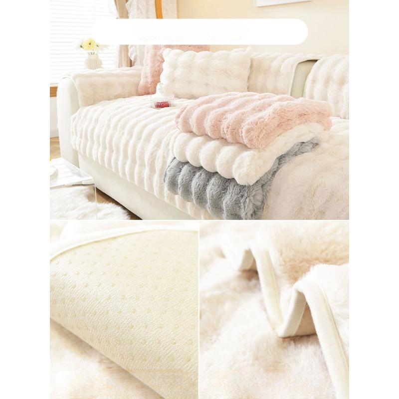 Plyšový polštář na pohovku Králík Protiskluzový zimní potah na pohovku odolný vůči skvrnám Látka vysoce kvalitní potah na pohovku All-Inclusive potah