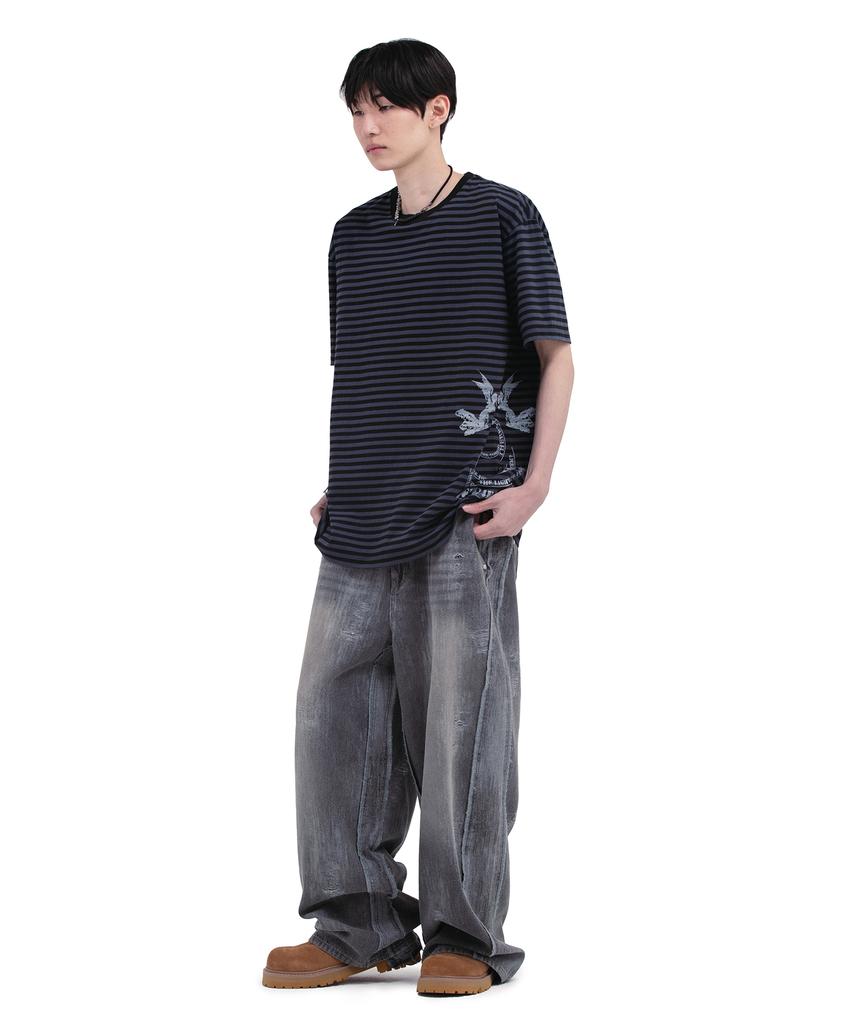 Depeugameoncheu Stripe Devil T-Shirts