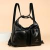 Women's Multi-Compartment Zipper Tote Bag PU Shoulder Bag