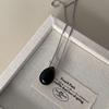 Black Water Drop Necklace with Titanium Steel Chain