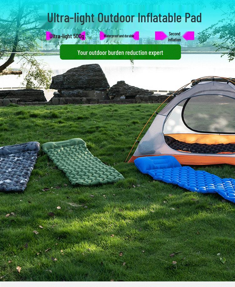 Thickened Outdoor Foldable Moisture-Proof Inflatable Tent Mat, Suitable for Single or Double Use.