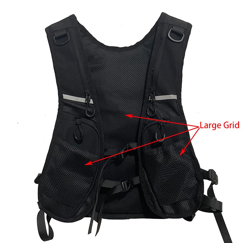 Sac Rig de Poitrine Streetwear Hip-hop pour Hommes Mode Gilet Imperméable Pochettes de Poitrine Sac à Dos de Rangement Poches en Nylon