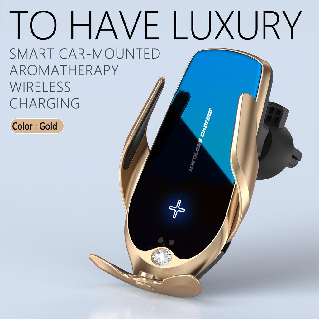 Držák do auta s rychlým bezdrátovým nabíjením 15 W Držák na nabíjení Qi s magnetickou hlavou Univerzální pro mobilní telefon Držák s otočným ventilem o 360°