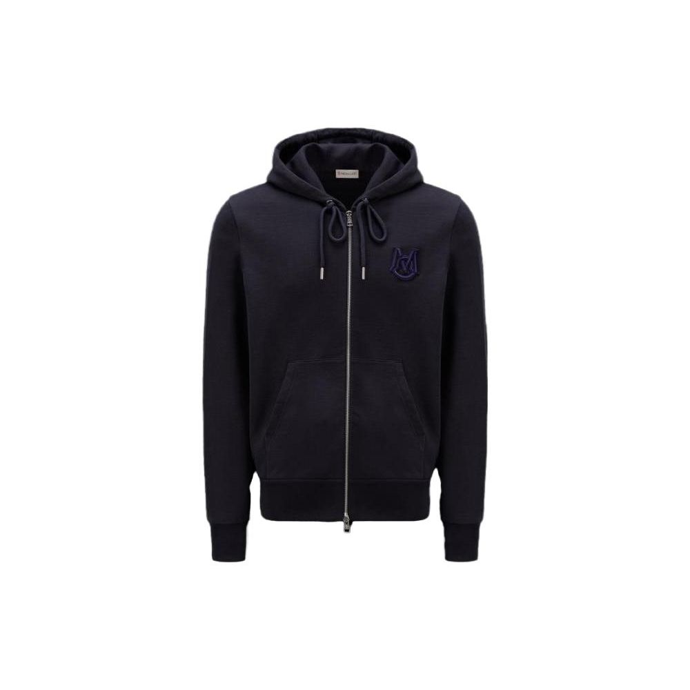 Moncler Effen Kleur Hoodie met Rits Lange Mouwen Sweatshirt Heren sweatshirts Zwart H20918G00052809KR778 M