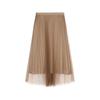 JNBY Pleated Mesh A-Line Mid-Length Skirt
