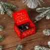Wooden Hand-Cranked Christmas Music Box Ornament