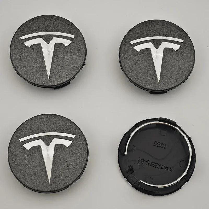 Car Sticker Tesla 56mm ABS Tesla Wheel Center Hub Cap Emblem Logo Car Rims Cover Hubcap For Tesla Model 3 Y X S Original Badge A