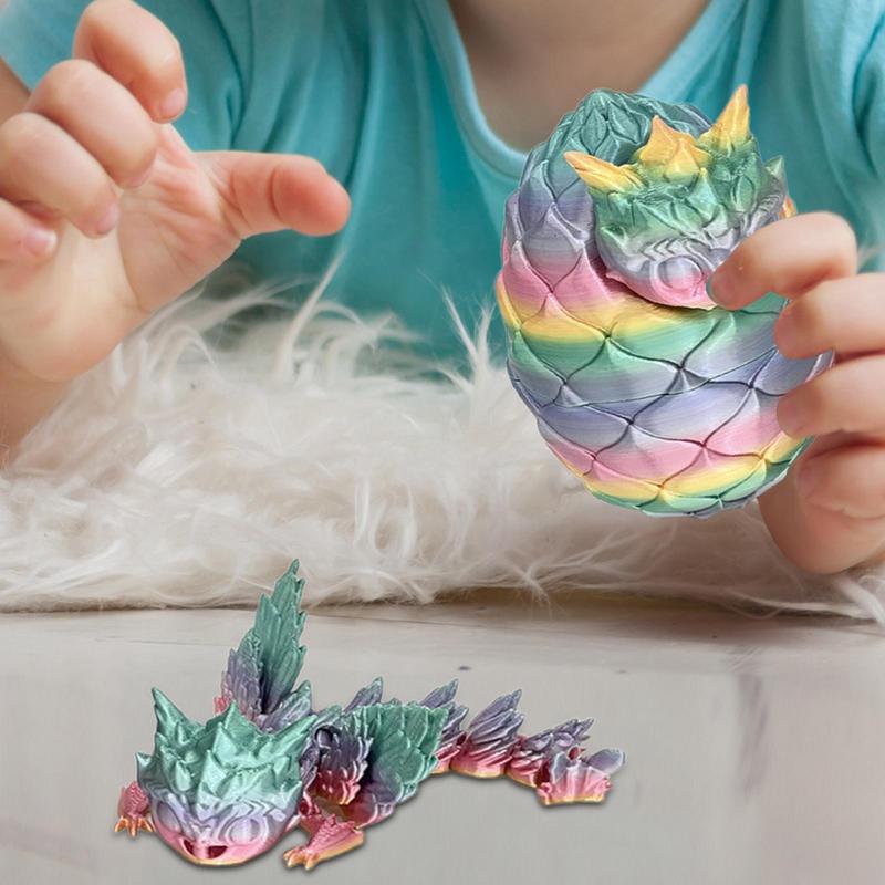 3D Printed Dragon Egg 3D Printed Dragon Figurine In Dragon Egg Creative Articulated Dragon Fidget Toys for Adults Kids Executive