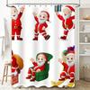 Tu Christmas Shower Curtain Santa Claus Festive Holiday Bathroom Decor Waterproof Fabric Xmas Home Decor Gift Idea