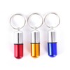 Mini Waterproof Metal Medicine Pill Box Case Bottle Holder Container Keychain