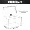 Acrylic Donation Box with Lock Clear Ballot Box Sign Holder Portable Suggestion Storage Container Raffle